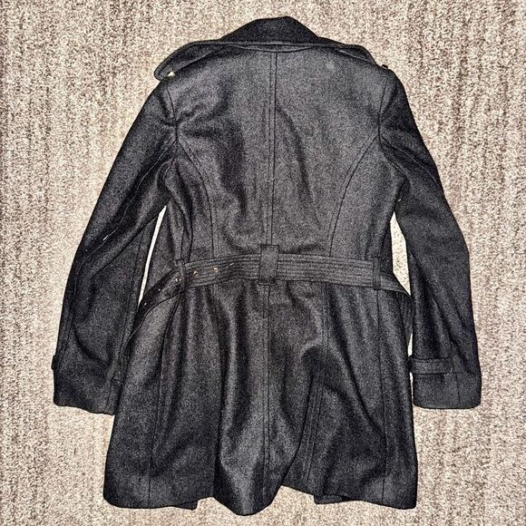 Michael Kors Women's Grey Wool Blend Gold Zipper Front Coat Jacket - Picture 10 of 10